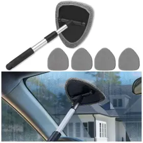 Couslcd-dfs001 Couslcd Windshield Cleaner Tool - Portable Car Interior Window Cleaning Gray