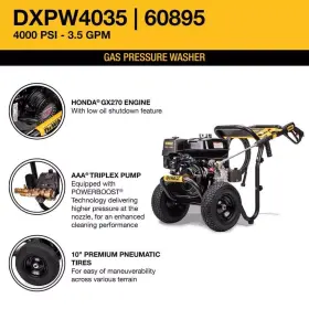 Dxpw4035 Dewalt Pressure Washer 4000 Psi 3.5 Gpm 270cc 4-stroke Honda Engine Gas-powered