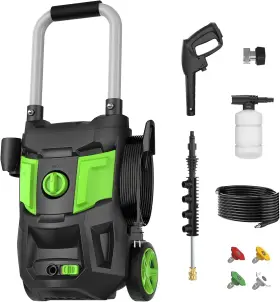 1500a-gr-x Dgivovo Electric Pressure Washer - 4500psi Max 3.0gpm With 20ft Hose 35ft Cord High