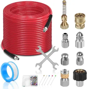4ftftnpt Dingbaayee 726084297807 100ft Sewer Jetter Kit For Pressure Washer 1/4ftftnpt Drain Cleaner Hose 5800psi