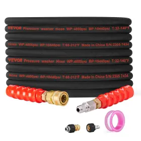 Doba 840349947600 Pressure Washer Hose 100ft Kink Free 3/8 Inch - 14.8 Male 15 Female For Most