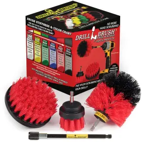 R-s-42o-5x-qc-db Drillbrush Stiff Bristle Power Scrubber Kit With Extension - Pressure Washer Surface Cle