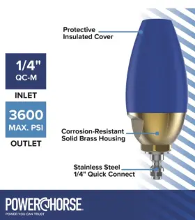 3942571 Dte Powerhorse Rotating Pressure Washer Turbo Nozzle 4.0 Orifice 4000 Psi