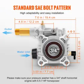 Durable 705353685071 Pressure Washer Power Pump Inch Psi 2.5 Gpm Efficient High Water #3