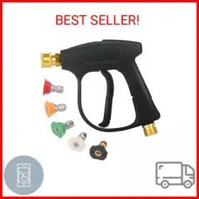 Dusichin 703341906153 Short Wand High Pressure Washer Handle Gun 3000 Psi Max 5 Power