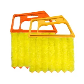 Dxnq-4056bc Dxnq 2 Pcs Blind Cleaner Duster Tool Window Venetian Hand-held Orange Yellow