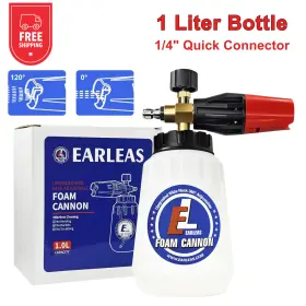 54-076 Earleas Foam Cannon For Pressure Washer 1 Liter Bottle 1/4inch Quick Connector Car