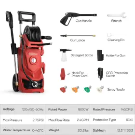 1800w Eastvolt 425511900243 Electric Pressure Washer 2175psi 2.4gpm Power Machine #3
