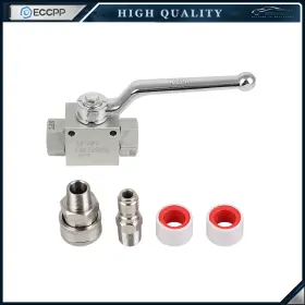 E18098cp222s Eccpp Steel High Pressure Washer Ball Valve Kit For Power Hose 3/8 Inch Npt 7250psi