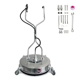 Ecoexplorer 967763337214 20 Inch Pressure Washer Surface Cleaner With 4 Wheels - Stainless Steel Dual Hand