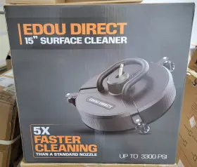 Edou 860012823307 Direct Pressure Washer Surface Cleaner 15 Inch Composite Heavy Duty With Wheels