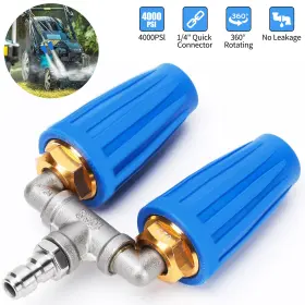 Eeekitonline 601549164583 360 Rotating Pressure Washer Dual Turbo Nozzle 1/4 Inch Quick Connector 2.5 Orifice