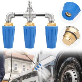 Eeekitonline 655887908644 3-in-1 High-pressure Washer Nozzle Triple Spray Head 4000 Psi 1/4 Inch Quick Connect