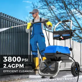 Mtpw04 Efurden Electric High Pressure Washer 3800psi 2.4gpm With Telescopic Handle And Wheels