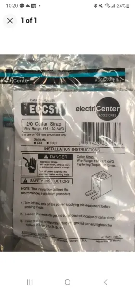 Eccs1 Electricenter Lug Copper Strap 14awg To 1/0awg For Ground Bars Eccs1 Electricenter Lug Copper Strap 14awg To 1/0awg For Ground Bars