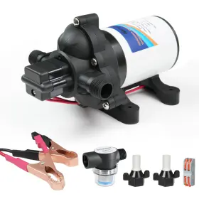 Es051 Ensayeer Upgraded 12v Dc Diaphragm Pump With Metal Cords Clips 3.0 Gpm 45psi Self-p
