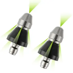 Eplzon Ep-3/8in-2pcs 5000 Psi Stainless Steel 1 Front Jet And 6 Rear Jets Sewer Cleaning Too