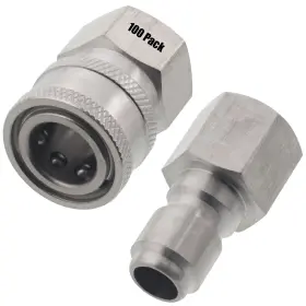 Md-375-sssf-pssf-100 Erie Tools 100 Pressure Washer 3/8 Inch Fnpt Quick Connect Stainless Socket Plug Set