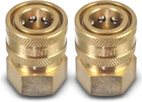 Essential Washer Ewbr Qc 2pk V Brass 3/8 Inch Female Quick Connect Fittings To Npt Pressu