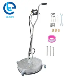 869124 Etecgo 24 Inch Stainless Steel Pressure Washer Surface Cleaner 6000psi With Handles And Wheels