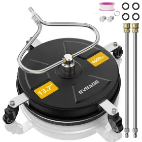 Eveage 717015873726 13.7 Inch Black Pressure Washer Surface Cleaner Unique Curved Bar Design