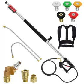 Eveage 762715476951 24 Ft Pressure Washer Telescoping Wand Extension Wands Prof