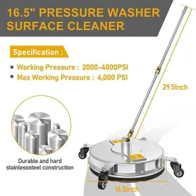 Eveage 797417902415 16.5ftft Pressure Washer Surface Cleaner Power W #2