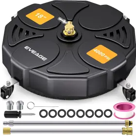 Eveage 797424240890 18 Inch Pressure Washer Surface Cleaner Attachment With Wheels 4000 Psi P