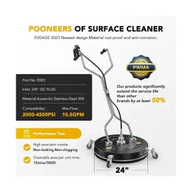 Ep003-bk24 Eveage 24 Inch Pressure Washer Surface Cleaner Ep003 Dual Handle Stainless Steel #3