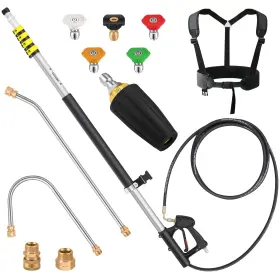 Extrafein 6pwt4002ef24tz 24 Ft Telescoping Pressure Washer Wand Extension With Turbo Nozzle Aluminum