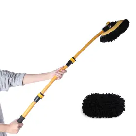 Wg01 Eyliden Car Wash Brush Mop With Long Handle 180 Swivel Head Yellow And Black