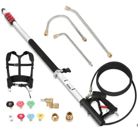 Fahkns 198519111130 24ft Telescoping Pressure Washer Wand Power Extension With