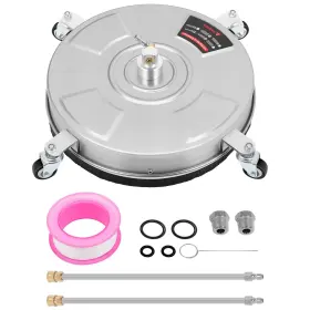 Fahkns 198519111345 15 Inch Pressure Washer Surface Cleaner With 4 Wheels Stainless Steel Housing Pow