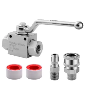 Feng Pai 749877525987 Stainless Steel Pressure Washer Ball Valve 3/8 Inch Quick Connect 4500 Psi Kit
