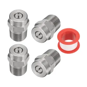 Fipux 676766645030 4 Set Threaded Nozzle Tips With 1.07mm Orifice 1/4 Inch Male Npt 25 Degree