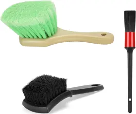 Tire-1002 Fitosy Wheel Rim And Tire Brush Set Soft Stiff Bristle Wash Cleaning Supplies Green