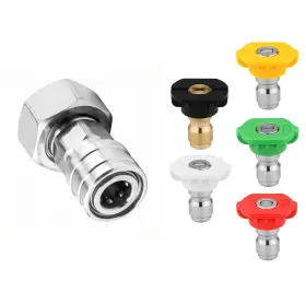 Jkws001 Fkkwuot Garden Hose To Pressure Washer Adapter Spray Nozzle Tip Set W