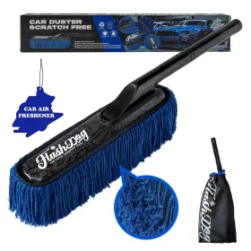 Flash Dog Zha1-zm25201 Car Duster Exterior - 25 Inch Wood Handle Wax Cotton Hair Walnut