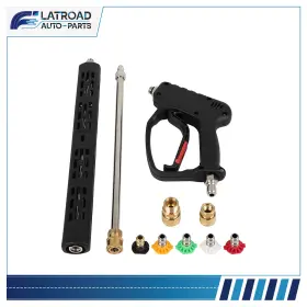 Fl180185at Flatroad Pressure Washer Gun With Extension Wands Swivel Quick Connect M22-14mm 3/8 Inch 4500psi