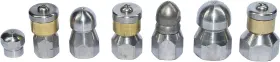 Fluid Technology Co. Ltd 445031318381 7pack 4000psi Sewer Jetter Nozzle Kit Rotating Button Nose Pressure Washer Drai
