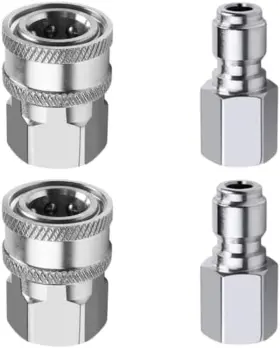 Oneeboo-30595 Flybug 2sets Npt 3/8 Inch Stainless Steel Male And Female Power Washer Quick Disconnect
