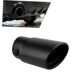 Flympn6 Foelony Car Exhaust Tip Stainless Steel 1.9 Inch -2.8 Inlet Adjustable 3 1 Pc Black