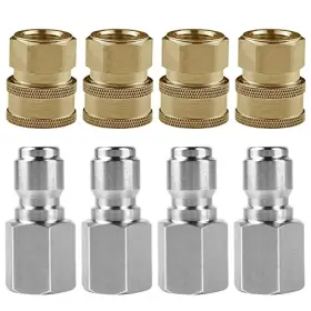 01690 Geuntech 3/8 Inch Npt Stainless Steel Male And Female Quick Connector Kit Pressure