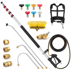 Giantool 027685943064 24 Ft Power Washer Extension Wand Gutter Cleaning Tools With Pressure