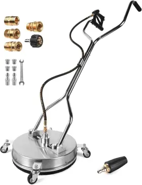 Giantool 737417130661 16.5 Inch Pressure Washer Surface Cleaner W 4 Wheels Dual Handle Stainless Steel New
