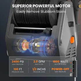 Hp135-g30b Giraffe Tools Max 2400psi Electric High Pressure Washer Power Cleaner 100ft Hose #2