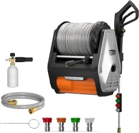 Hp174-g30-sli Giraffe Tools Wall Mount Pressure Washer Pro 100ft Retractable Hose Max 3700 Psi