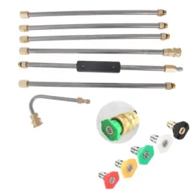 Gt3284372 Globalmart-top 4000psi Cleaner Nozzle And Hose High Pressure Washer Extension Wand Set Kit 5