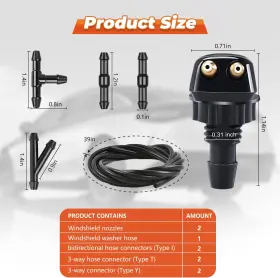 Goothx 744110633726 2pcs Front Windshield Washer Nozzles Nozzle Kit And Flu #2