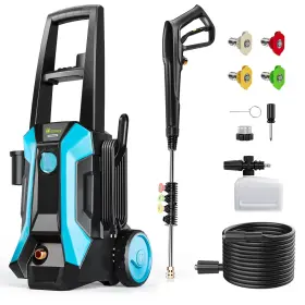 Greener-c5-blk Greener Greener-c5-blk/blu-4500 Electric Pressure Washer 4500 Psi 4 Quick Nozzles - Scratch And Dent
